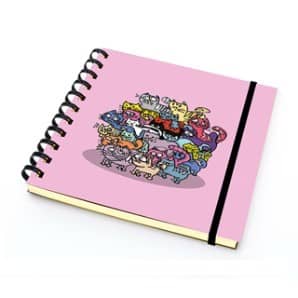 PAKLON TASARIM DEFTER 14*14 ÇİZGİLİ - PEMBE KEDİCİKLER 