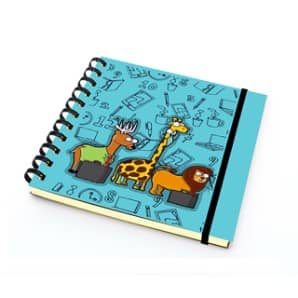 PAKLON TASARIM DEFTER 14*14 SİYAH İÇ - HAYVANLAR ALEMİ-50 YP.
