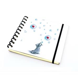 PAKLON TASARIM DEFTER 14*14 SİYAH İÇ - BALONCUKLAR KALP-50 YP.